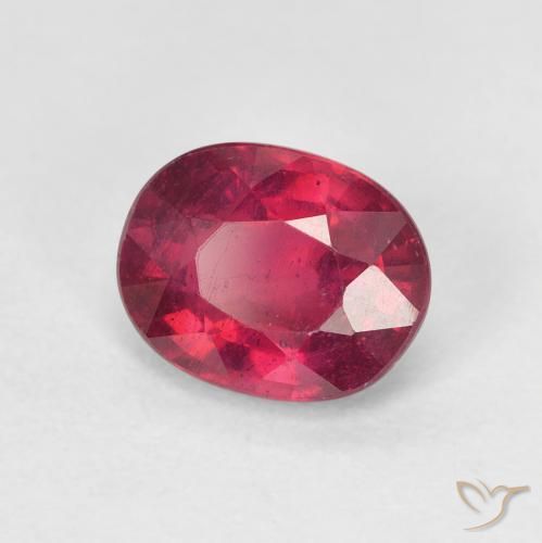 Rubí Rosado rojizo intenso natural de 1.78 ct, Ovalada, VS