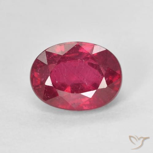 2.12ct Natural Medium Dark-Red Rubí, Ovalada, VS