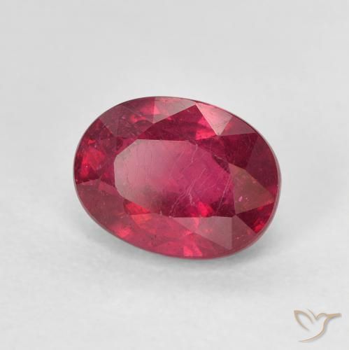 Rubí Medium Dark-Red natural de 2.12 ct, Ovalada, VS