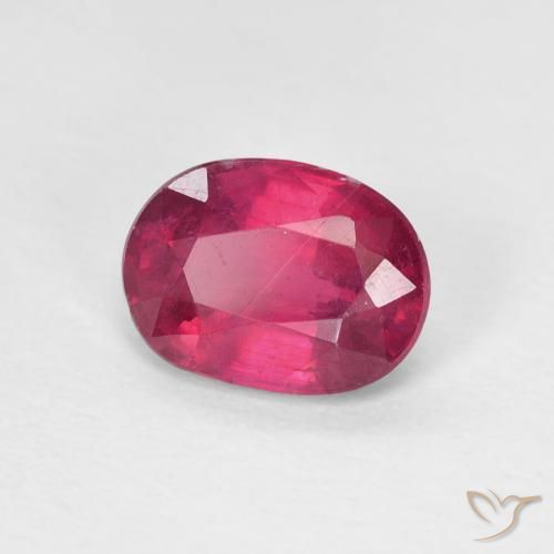 Rubí Rosado rojizo intenso natural de 1.58 ct, Ovalada, VS