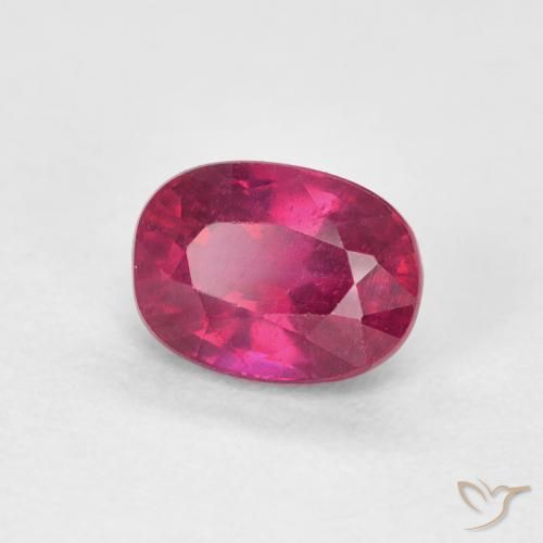 Rubí Rojo claro natural de 1.29 ct, Ovalada, VS