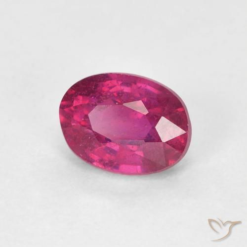 Rubí Rojo claro natural de 1.24 ct, Ovalada, VS