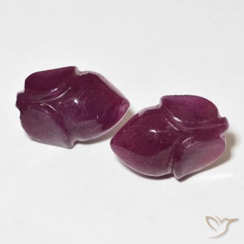 11.57ctw Natural Medium Dark-Purple Rubí, Corte Flor, Opaco