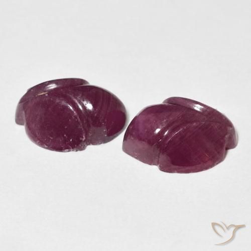 Gemas de Rubí Rojo frambuesa natural de 7.42 ct, Corte Flor, Opaco