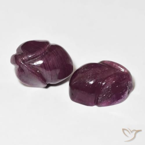 Gemas de Rubí Rojo oscuro natural de 19.48 ct, Corte Flor, Opaco