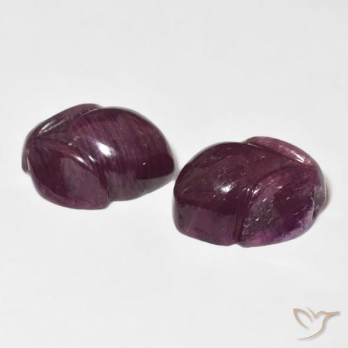 Gemas de Rubí Rojo oscuro natural de 19.48 ct, Corte Flor, Opaco