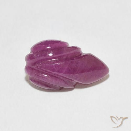 Rubí Púrpura rojizo natural de 3.16 ct, Corte Flor, Opaco