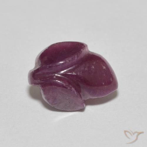 Rubí Rojo púrpura natural de 3.10 ct, Corte Flor, Opaco