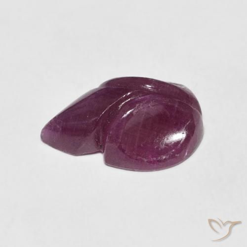 Rubí Rojo vino natural de 3.38 ct, Corte Flor, Opaco