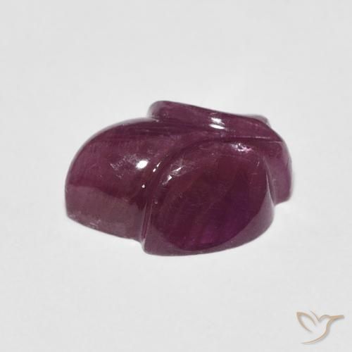 Rubí Rojo oscuro natural de 4.90 ct, Corte Flor, Opaco