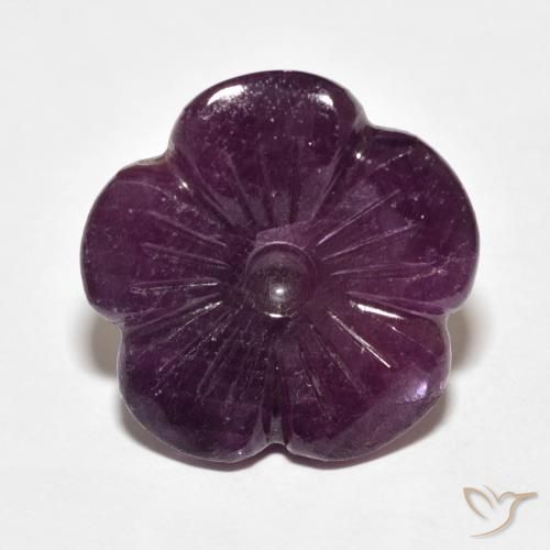 13.78ct Natural Púrpura medio Rubí, Corte Flor, Opaco