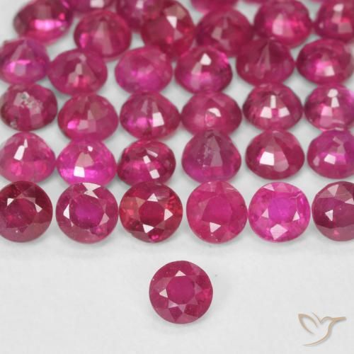 0.14ct Natural Rojo rosado Rubí, Redondo, VS-SI