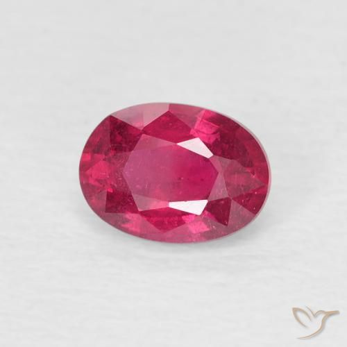 Rubí Rojo púrpura natural de 1.19 ct, Ovalada, VS