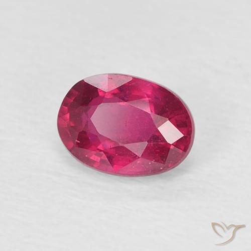Rubí Rojo medio natural de 1.22 ct, Ovalada, VS