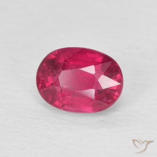 Rubí Rojo claro natural de 1.37 ct, Ovalada, VS