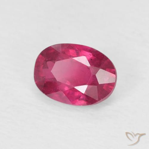 Rubí Rosado rojizo intenso natural de 1.22 ct, Ovalada, VS