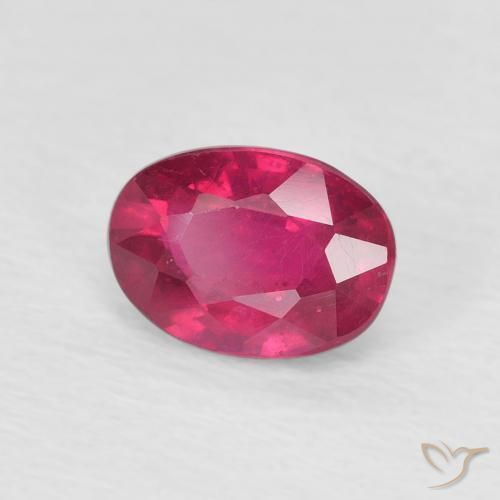 Rubí Rojo claro natural de 1.37 ct, Ovalada, VS