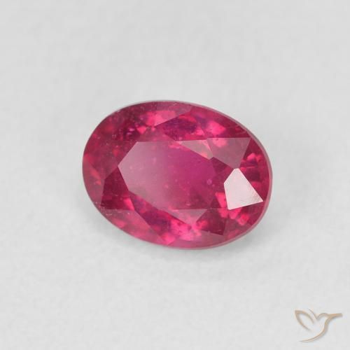 Rubí Rojo rosado natural de 1.18 ct, Ovalada, VS