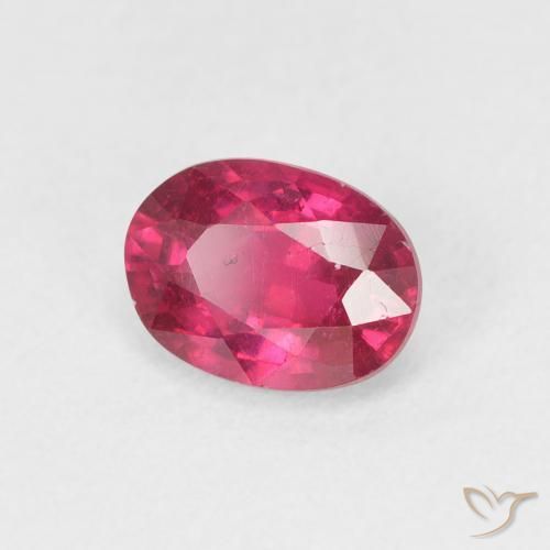 Rubí Rojo rosado natural de 1.17 ct, Ovalada, VS