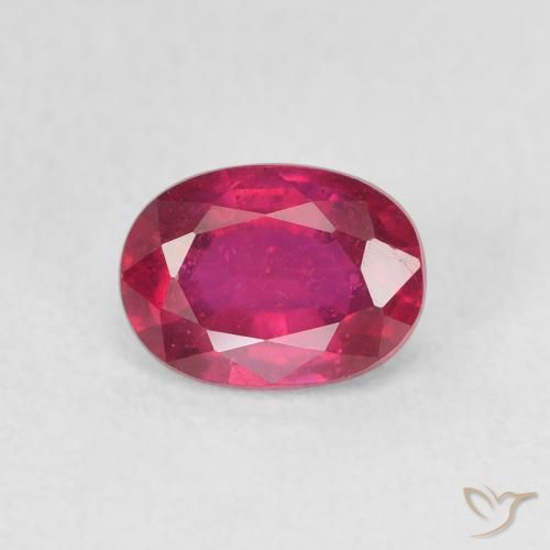 1.24ct Natural Rojo rosado Rubí, Ovalada, VS