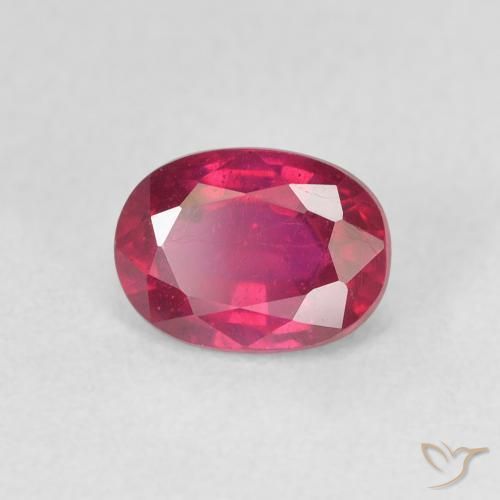Rubí Rojo rosado natural de 1.24 ct, Ovalada, VS