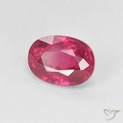 Rubí Rojo rosado natural de 1.33 ct, Ovalada, VS