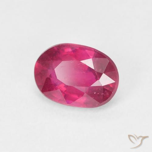 Rubí Rojo rosado natural de 1.17 ct, Ovalada, VS