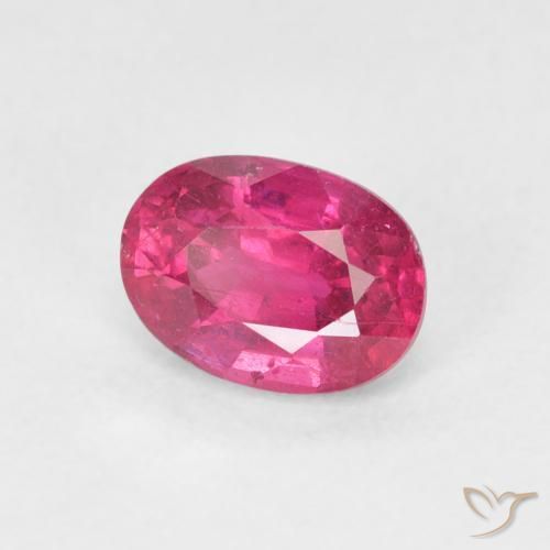 Rubí Rojo rosado natural de 1.31 ct, Ovalada, VS