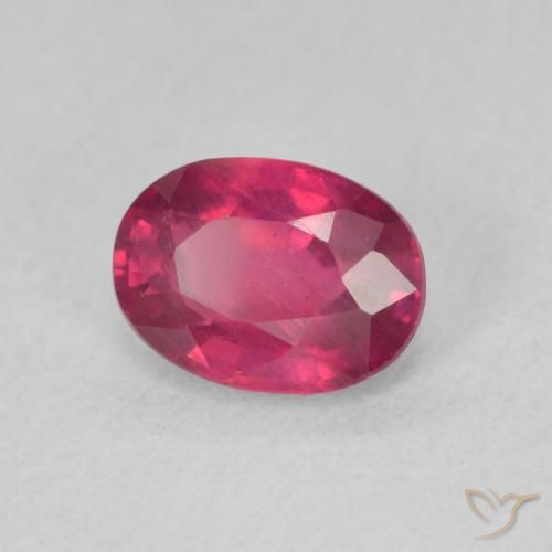 Rubí Rojo claro natural de 1.24 ct, Ovalada, VS