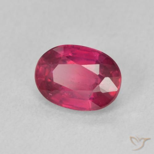 Rubí Rojo claro natural de 1.25 ct, Ovalada, VS