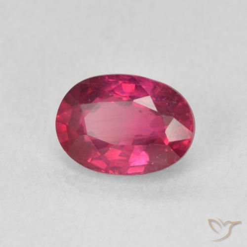 Rubí Rojo claro natural de 1.23 ct, Ovalada, VS