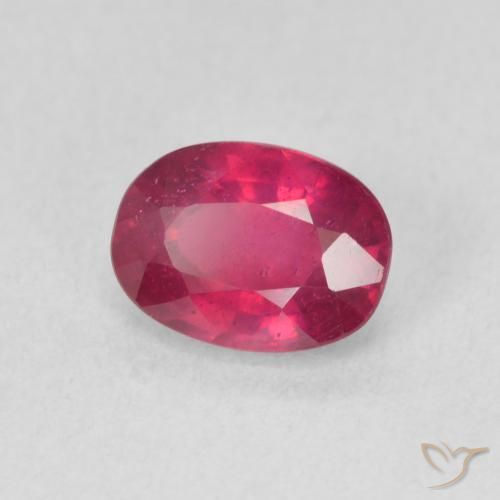 Rubí Rojo claro natural de 1.23 ct, Ovalada, VS