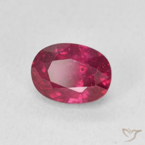 Rubí Rosado rojizo natural de 1.54 ct, Ovalada, VS