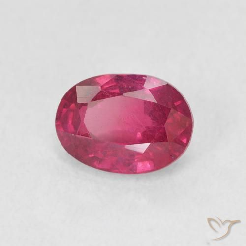 Rubí Rojo rosado natural de 1.25 ct, Ovalada, VS