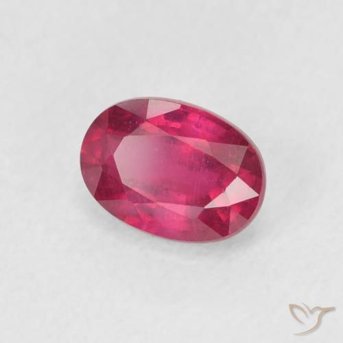 Rubí Rojo claro natural de 1.36 ct, Ovalada, VS