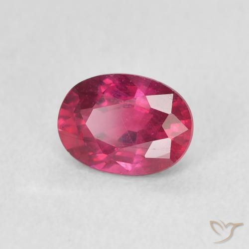 Rubí Rojo medio natural de 1.24 ct, Ovalada, VS