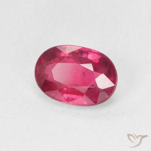 Rubí Rojo medio natural de 1.27 ct, Ovalada, VS