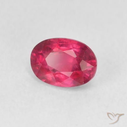 Rubí Rosado rojizo intenso natural de 1.27 ct, Ovalada, VS
