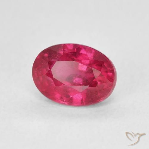 Rubí Rojo medio natural de 1.45 ct, Ovalada, VS
