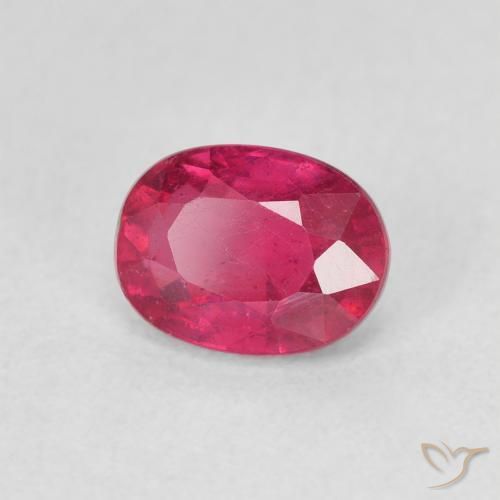 Rubí Rosado rojizo natural de 1.18 ct, Ovalada, VS