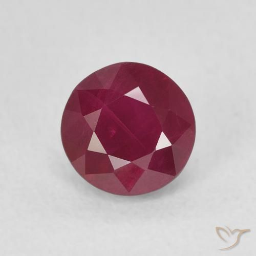 1.13ct Natural Rojo oscuro Rubí, Redondo, VS-SI