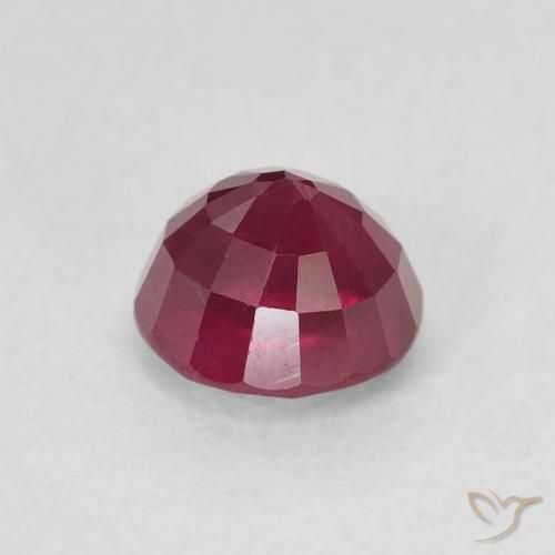 Rubí Rojo oscuro natural de 1.13 ct, Redondo, VS-SI
