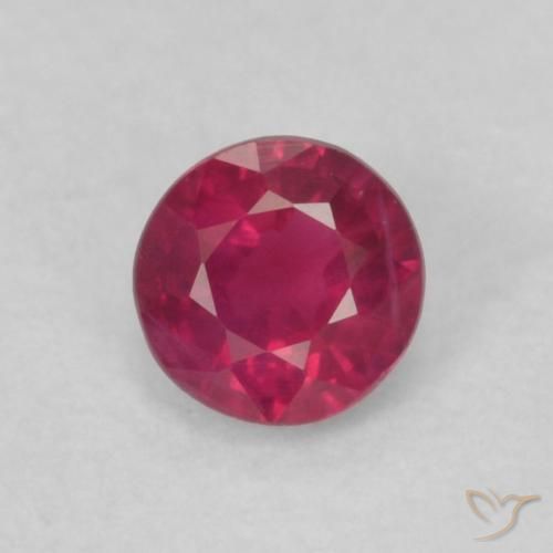 0.20ct Natural Medium Dark-Red Rubí, Redondo, VS