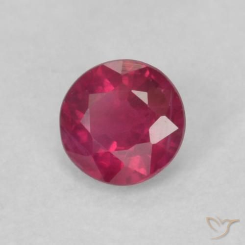 Rubí Medium Dark-Red natural de 0.20 ct, Redondo, VS