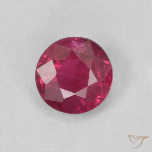 0.18ct Natural Rosado rojizo intenso Rubí, Redondo, VS