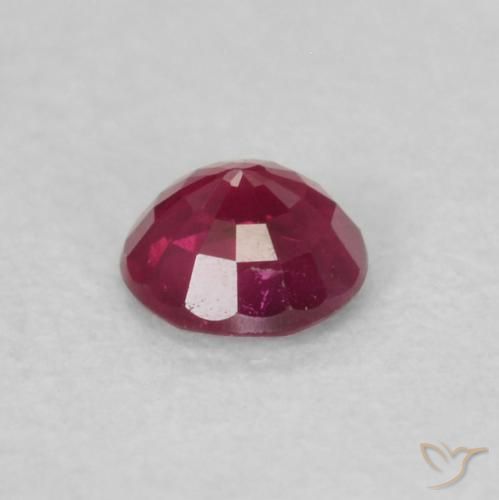 Rubí Rosado rojizo intenso natural de 0.18 ct, Redondo, VS