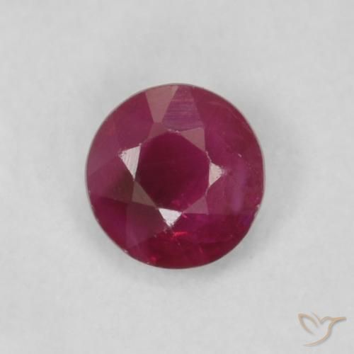 0.18ct Natural Rojo oscuro Rubí, Redondo, VS