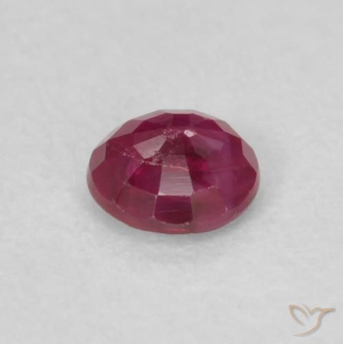 Rubí Rojo oscuro natural de 0.18 ct, Redondo, VS