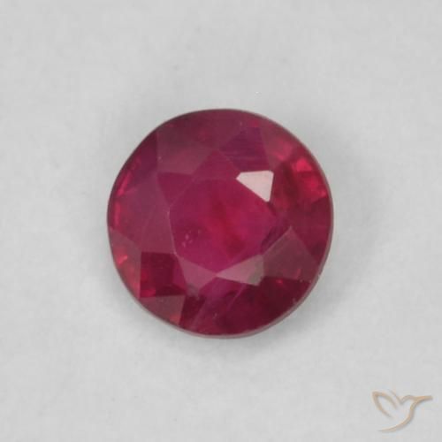 Rubí Rojo rosado natural de 0.15 ct, Redondo, VS