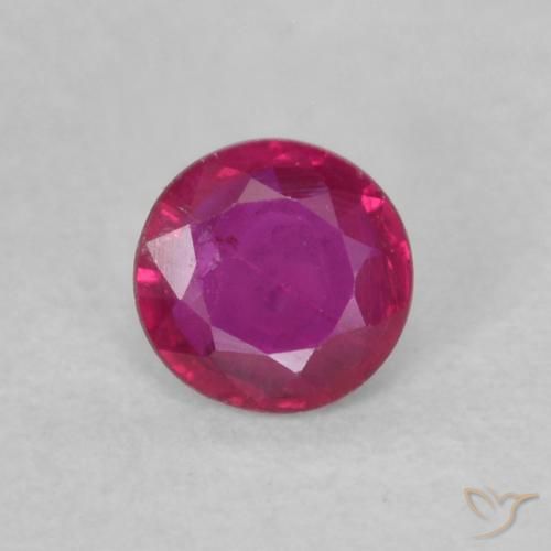 0.14ct Natural Rojo rosado Rubí, Redondo, VS